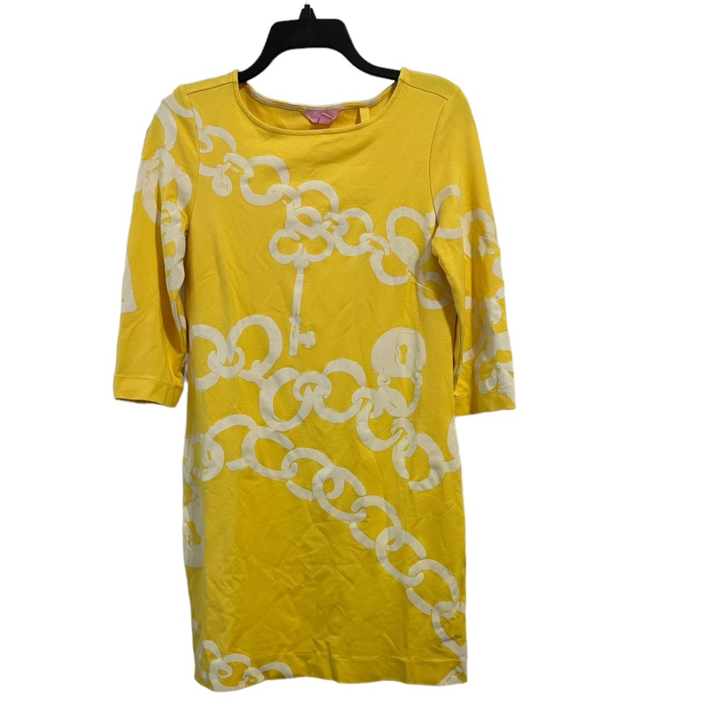 LILLY PULITZER Yellow Ball Chain Jonah Shift Dress